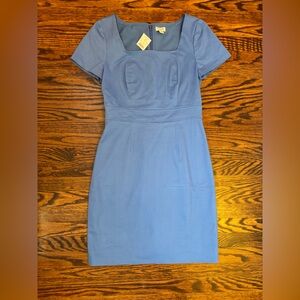 J Crew Blue Square Neck Mini Dress, New with Tags
